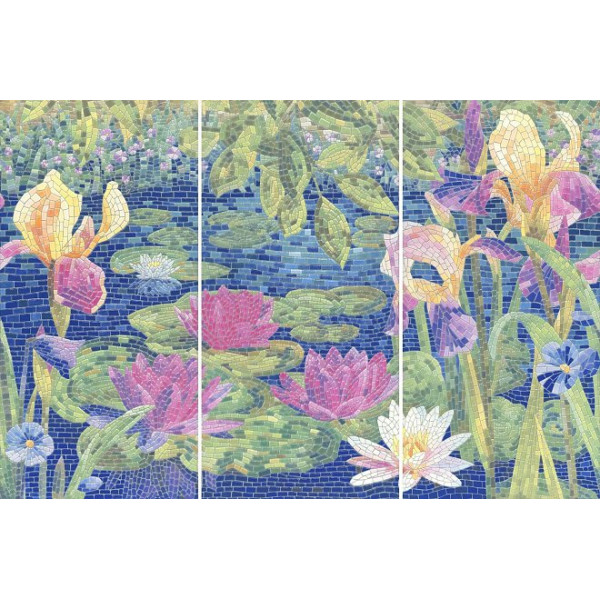 Сад Моне лаппатированный 30x60 3 части (60*90) - панно